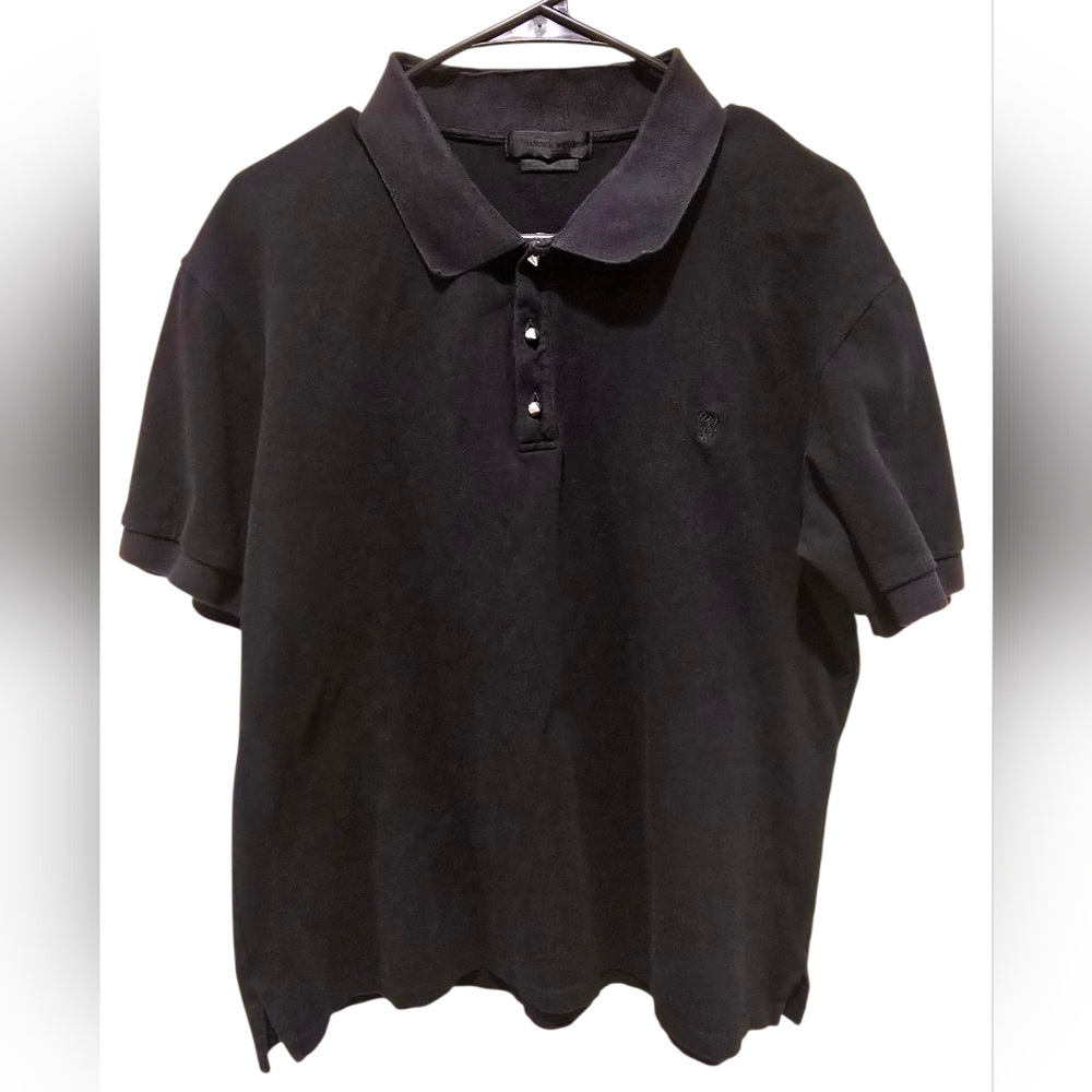 Alexander McQueen Black Skull Polo With Silver Studs XXL